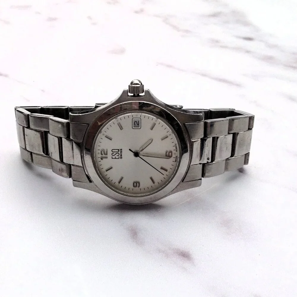 ESQ Movado Swiss Date Window Watch  E5063 Classic Styling